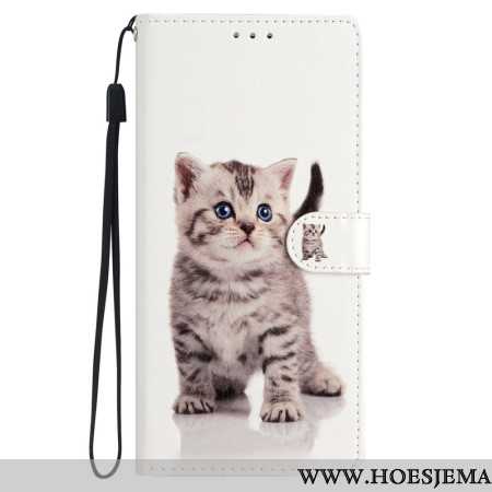 Folio-hoesje iPhone 16 Pro Kleine Kat Met Riem