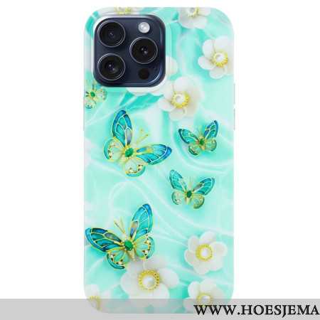 Hoesje iPhone 16 Pro Groene Vlinders