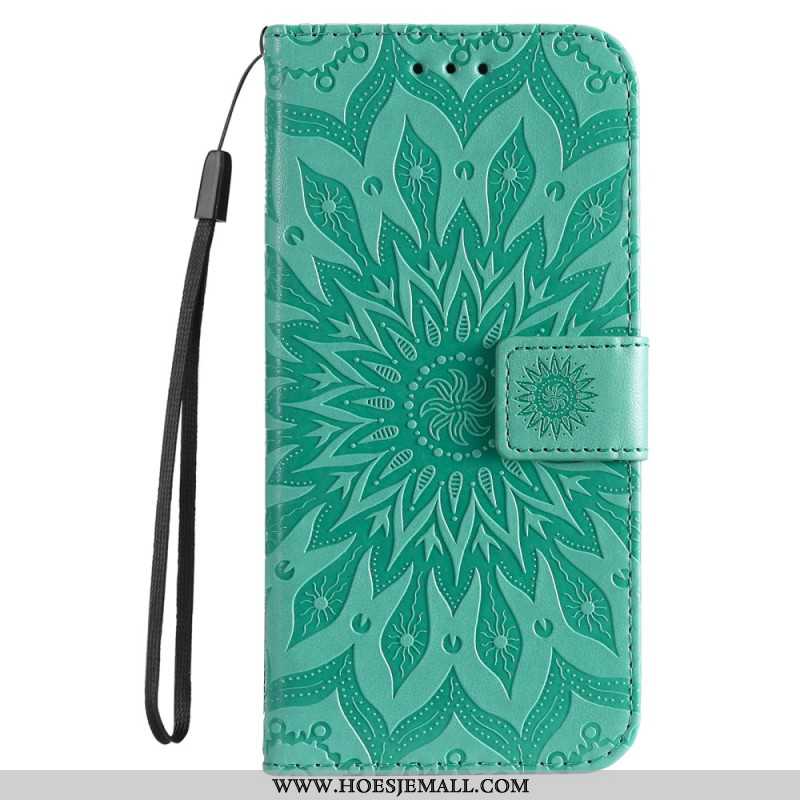 Leren Hoesje iPhone 16 Pro Mandala Met Koord