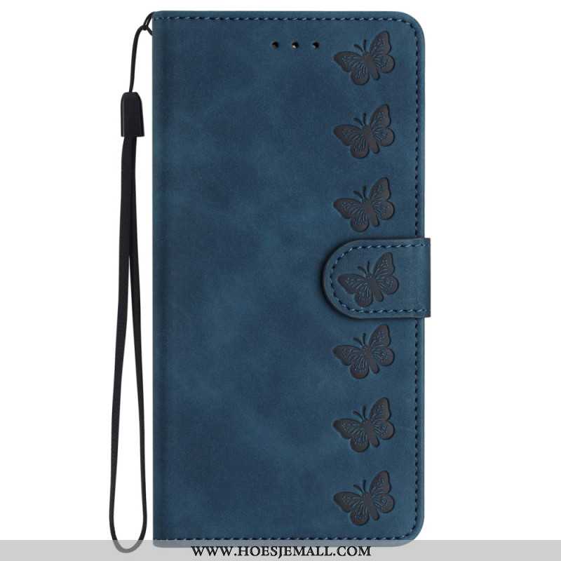 Leren Hoesje Voor iPhone 16 Pro Vlinderfries