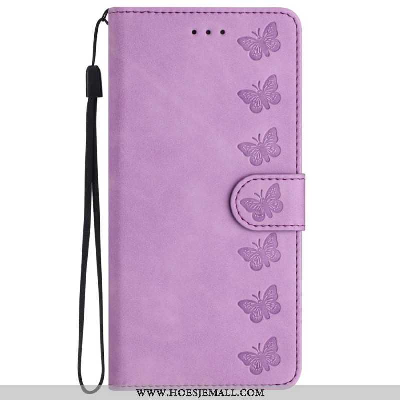 Leren Hoesje Voor iPhone 16 Pro Vlinderfries