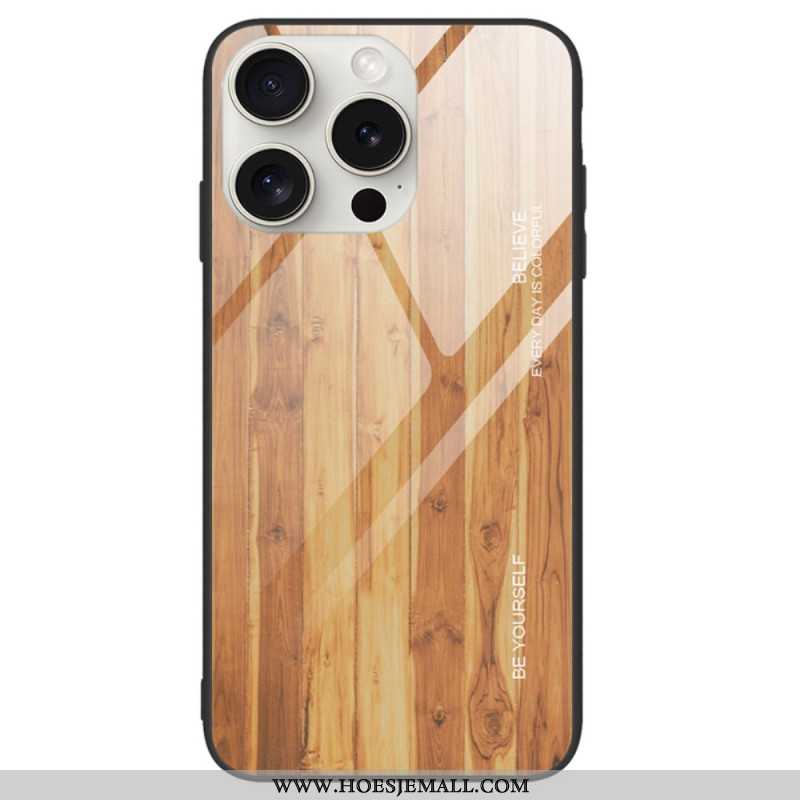 Hoesje iPhone 16 Pro Gehard Glasvezelhout Bescherming Hoesje