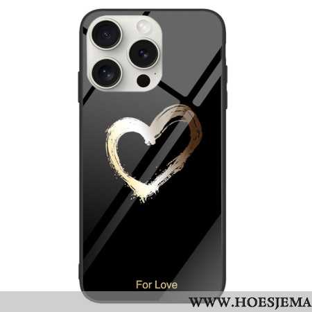 Hoesje Voor iPhone 16 Pro Golden Court Gehard Glas Op Zwarte Achtergrond