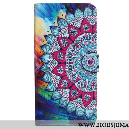 Folio-hoesje iPhone 16 Fantastische Mandala Met Riempje