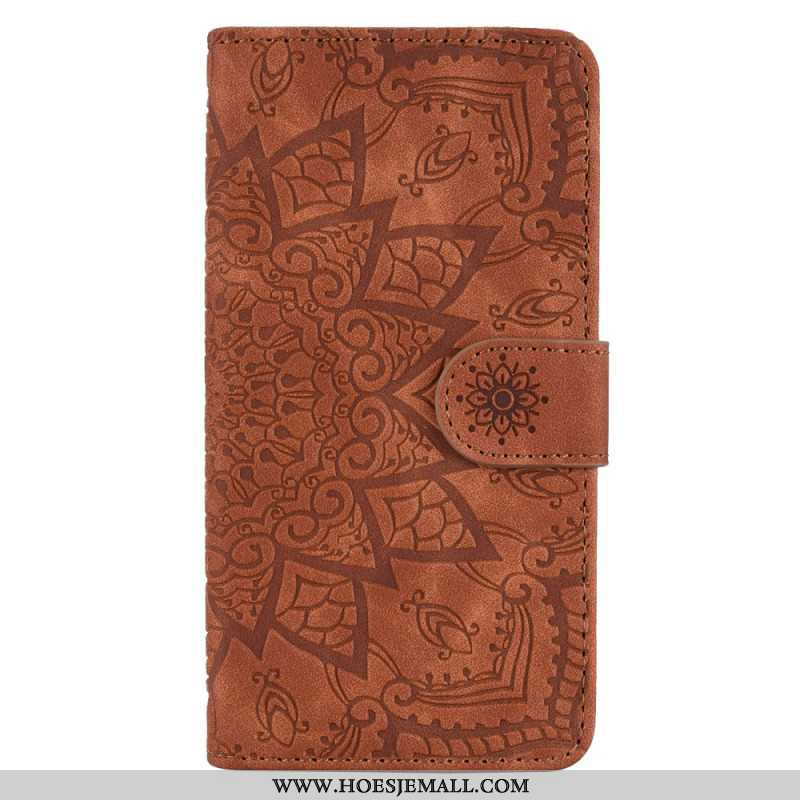 Flip Case Leren iPhone 16 Mandala Suède-effect