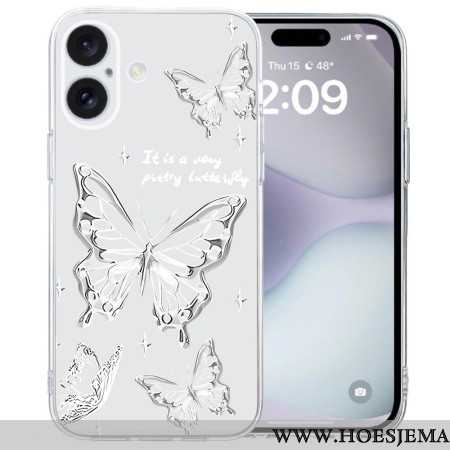 Case Hoesje iPhone 16 Telefoonhoesje Transparante Randvlinders