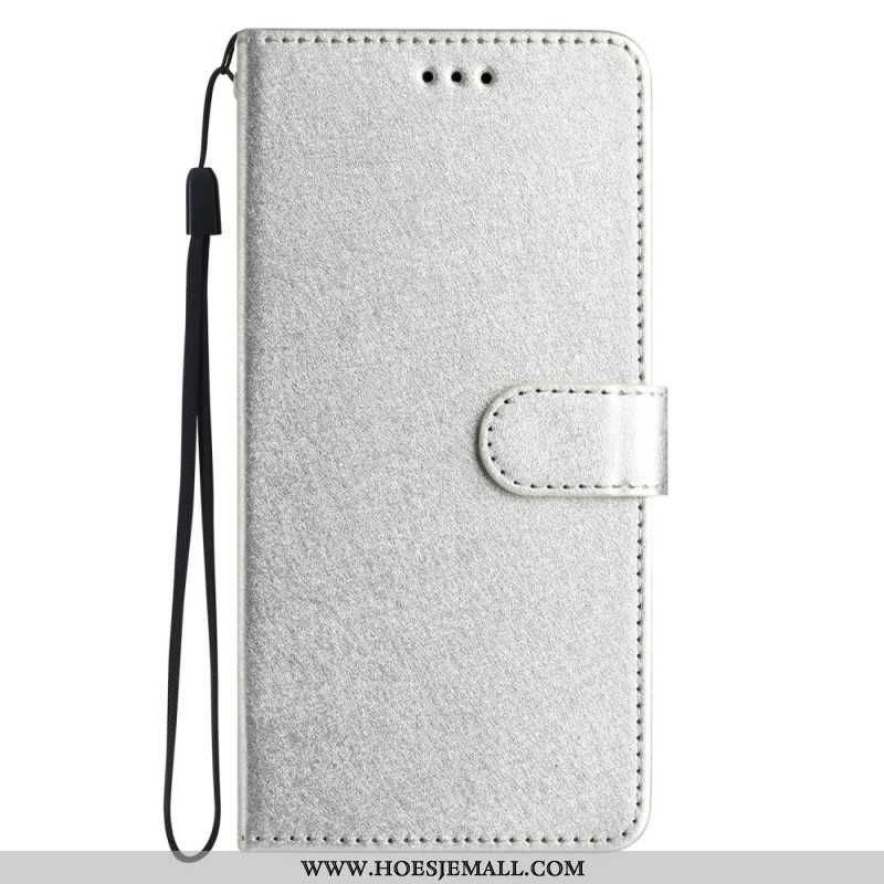 Flip Case Leren iPhone 16 Zijdetextuur